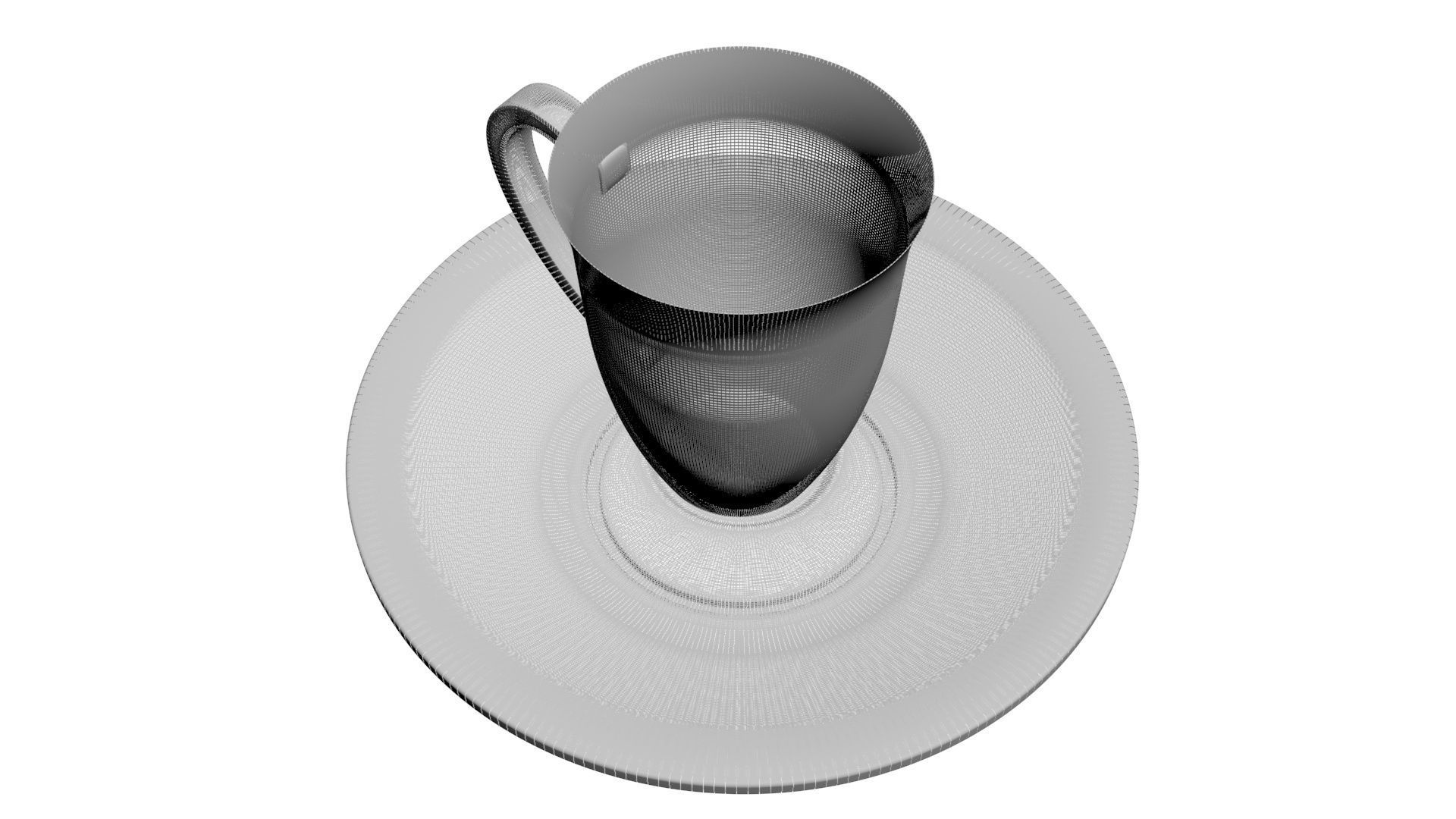 Tea Cup With Coaster 3D model_15