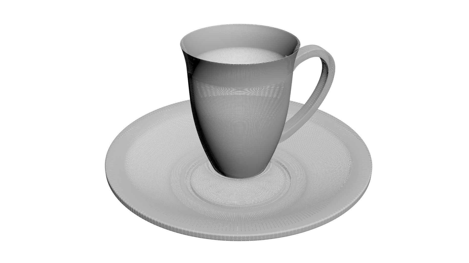Tea Cup With Coaster 3D model_16