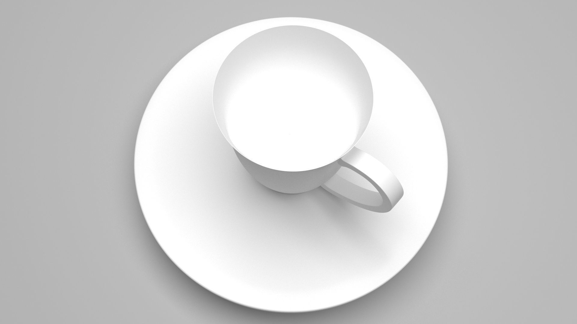 Tea Cup With Coaster 3D model_4