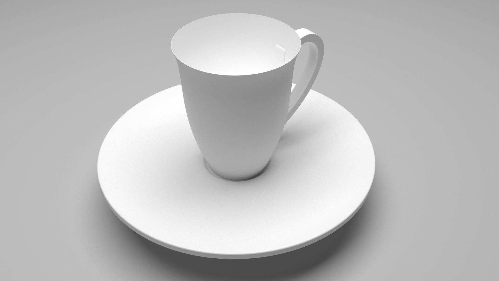 Tea Cup With Coaster 3D model_3