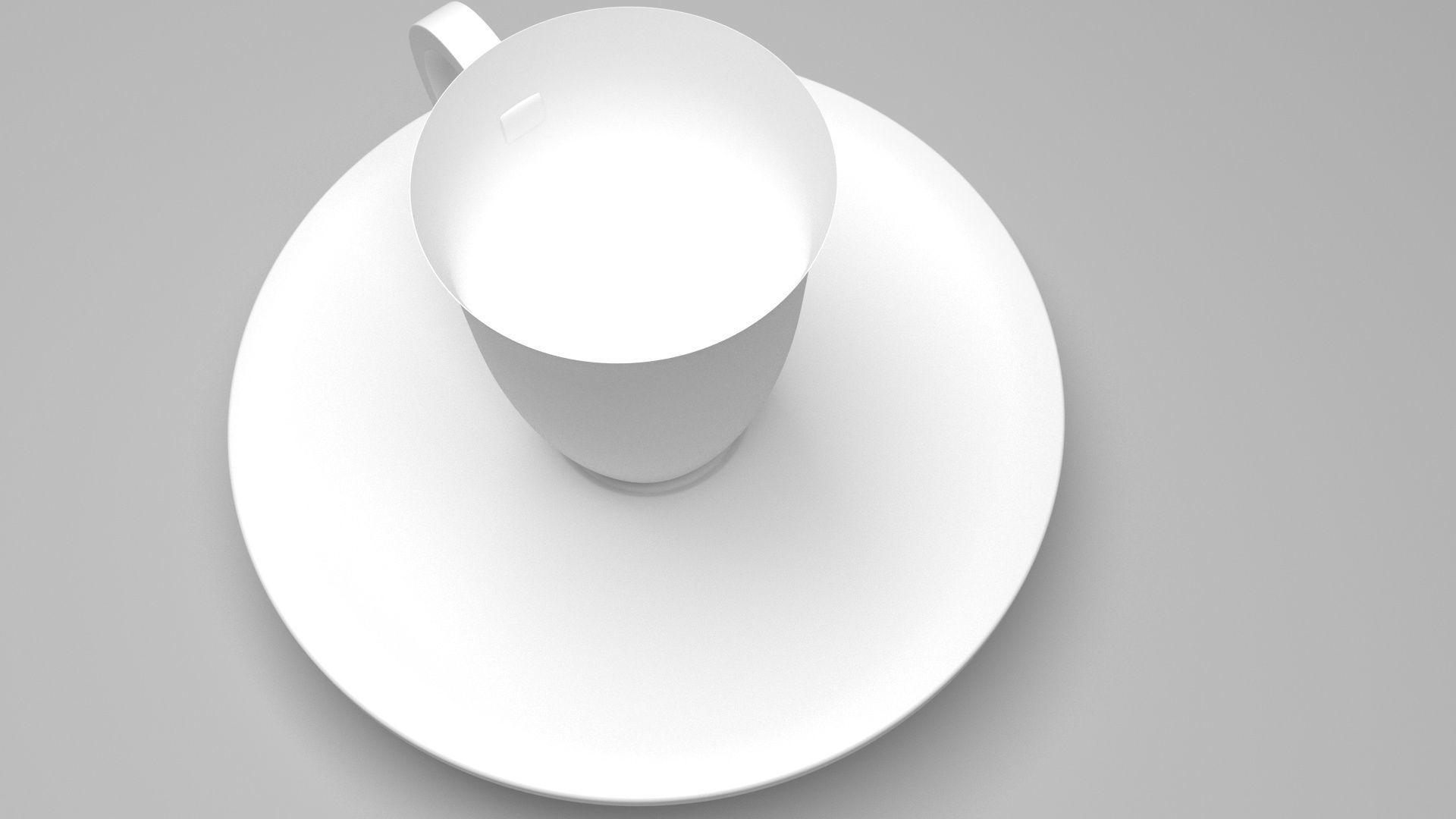 Tea Cup With Coaster 3D model_2
