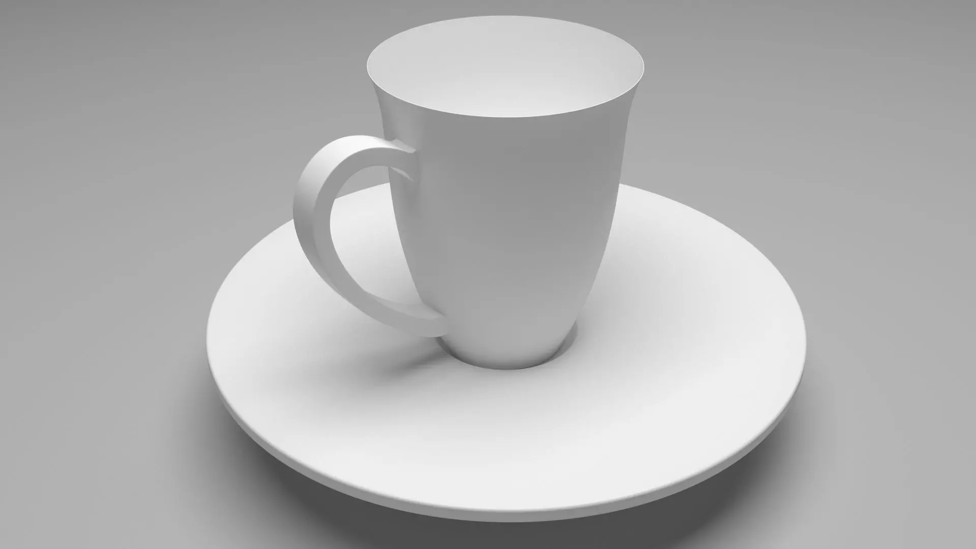 Tea Cup With Coaster 3D model_0