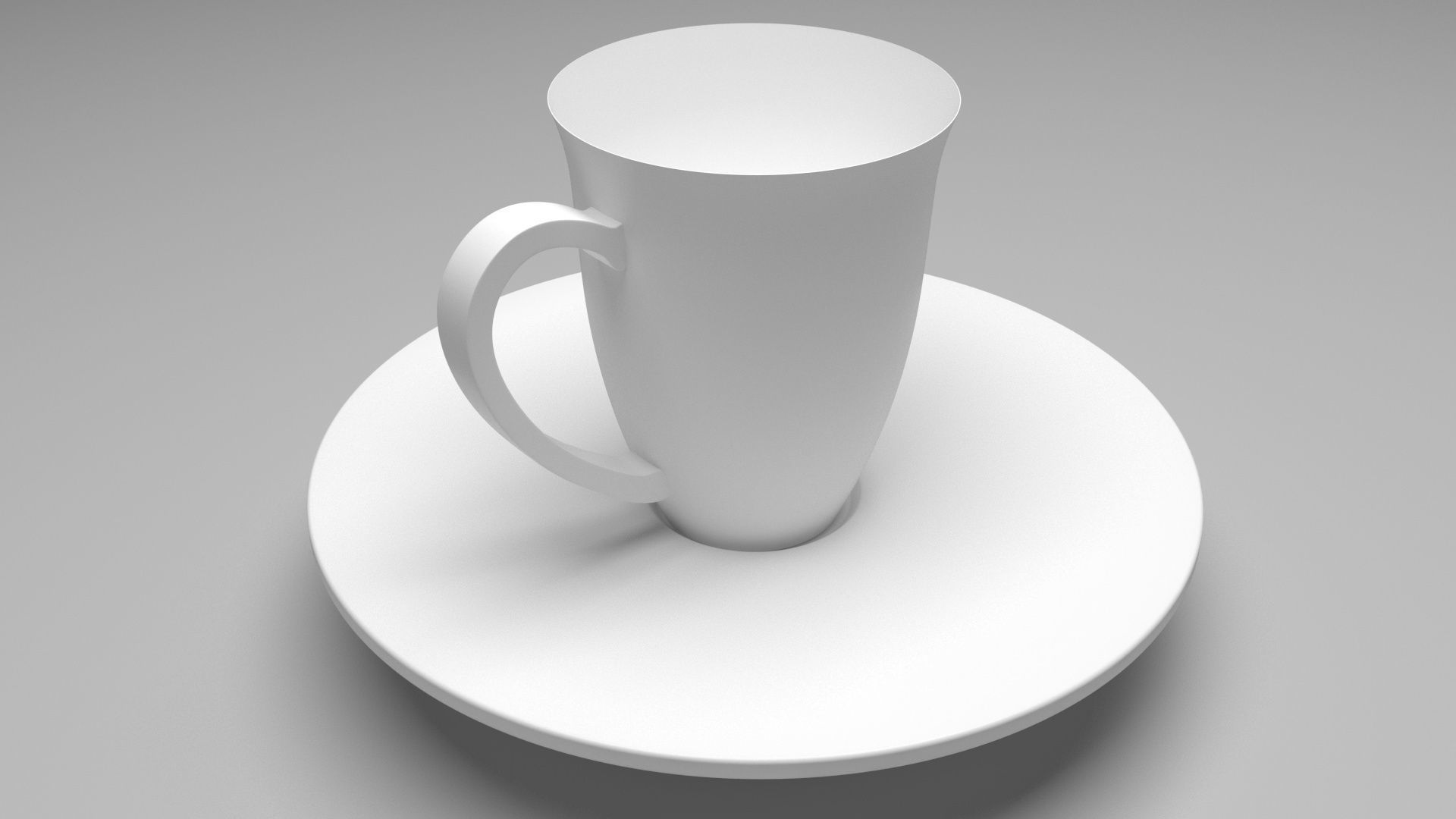 Tea Cup With Coaster 3D model_1