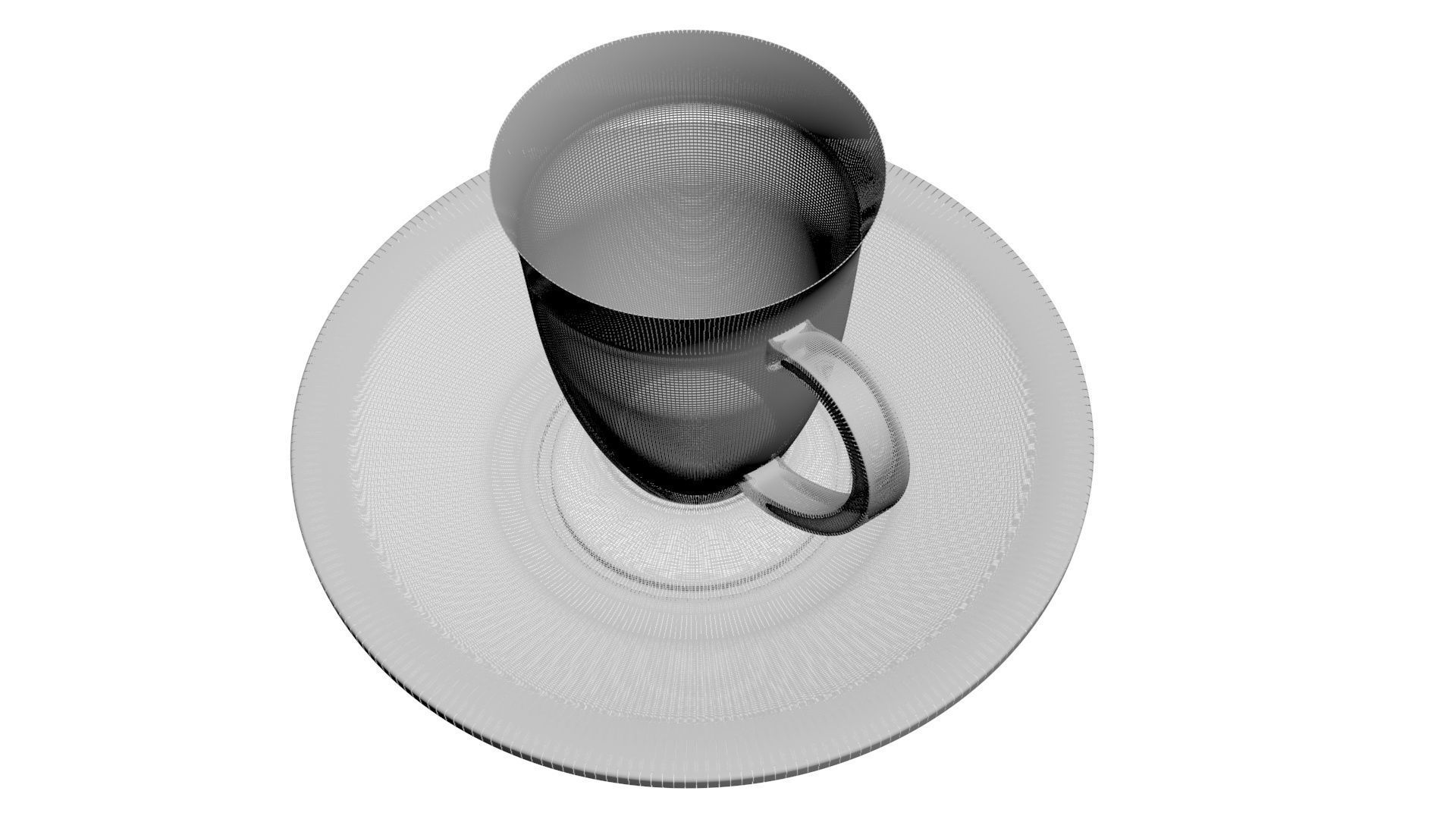 Tea Cup With Coaster 3D model_17