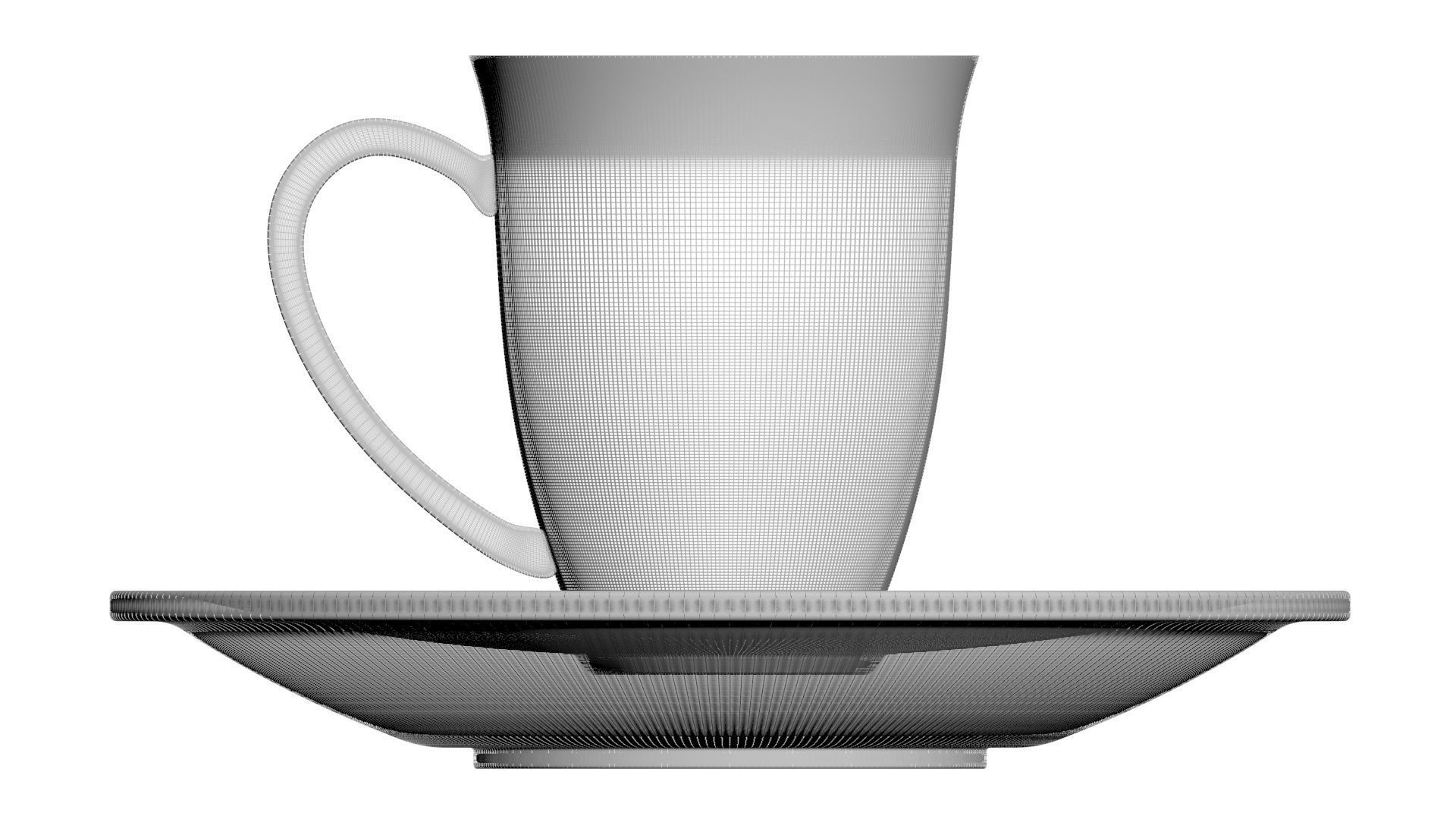 Tea Cup With Coaster 3D model_23