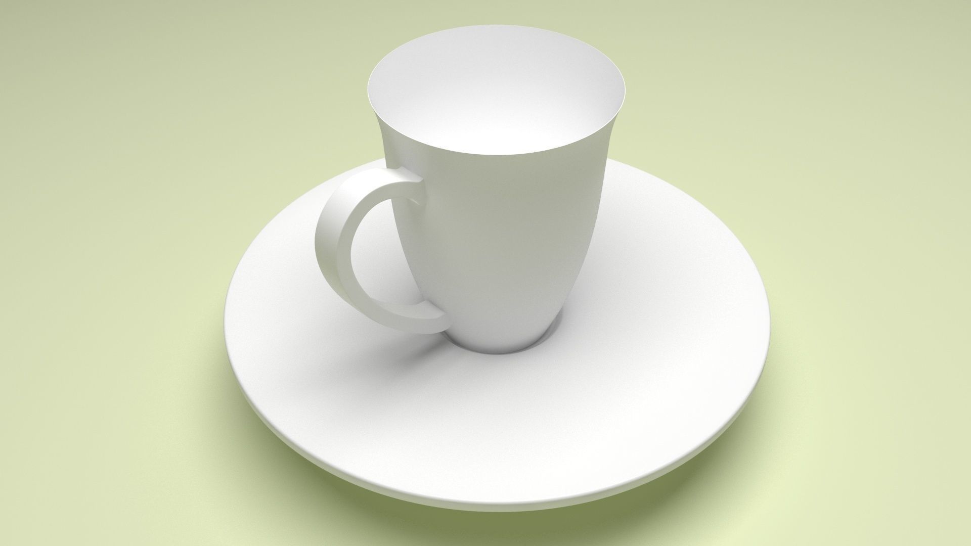 Tea Cup With Coaster 3D model_10