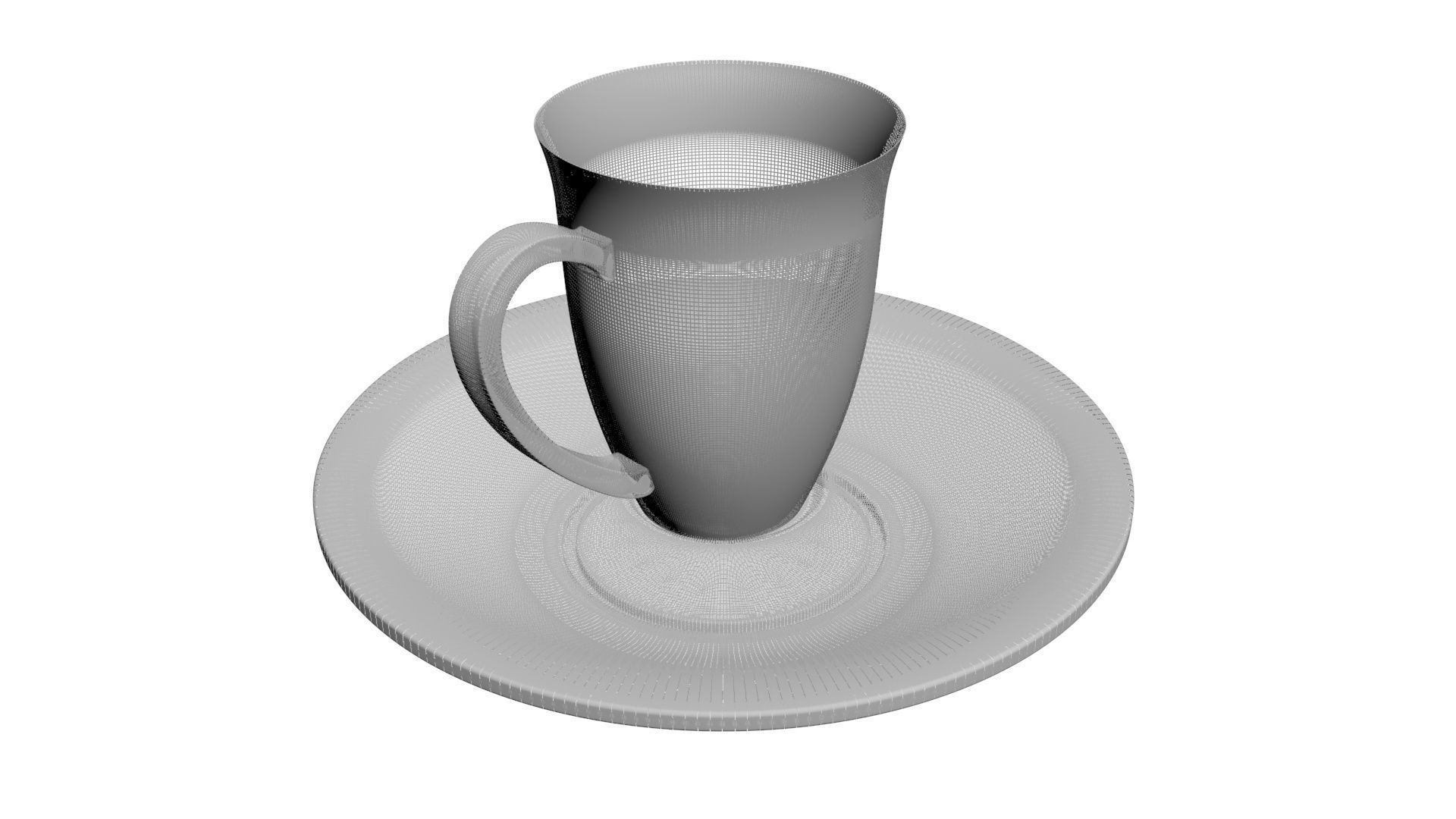 Tea Cup With Coaster 3D model_14