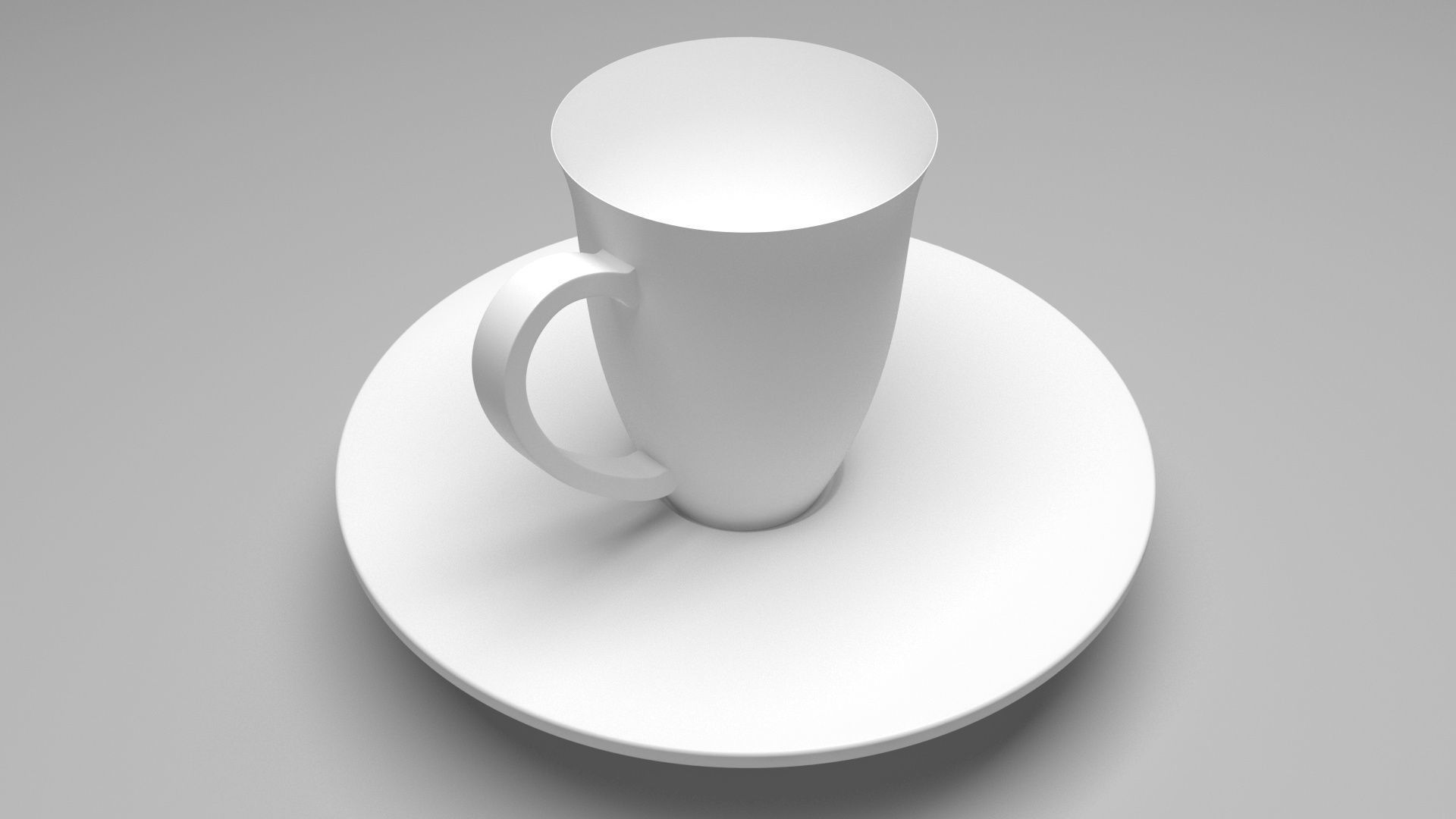 Tea Cup With Coaster 3D model_5