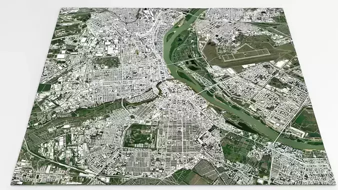 Cityscape Omsk Russia 3D model