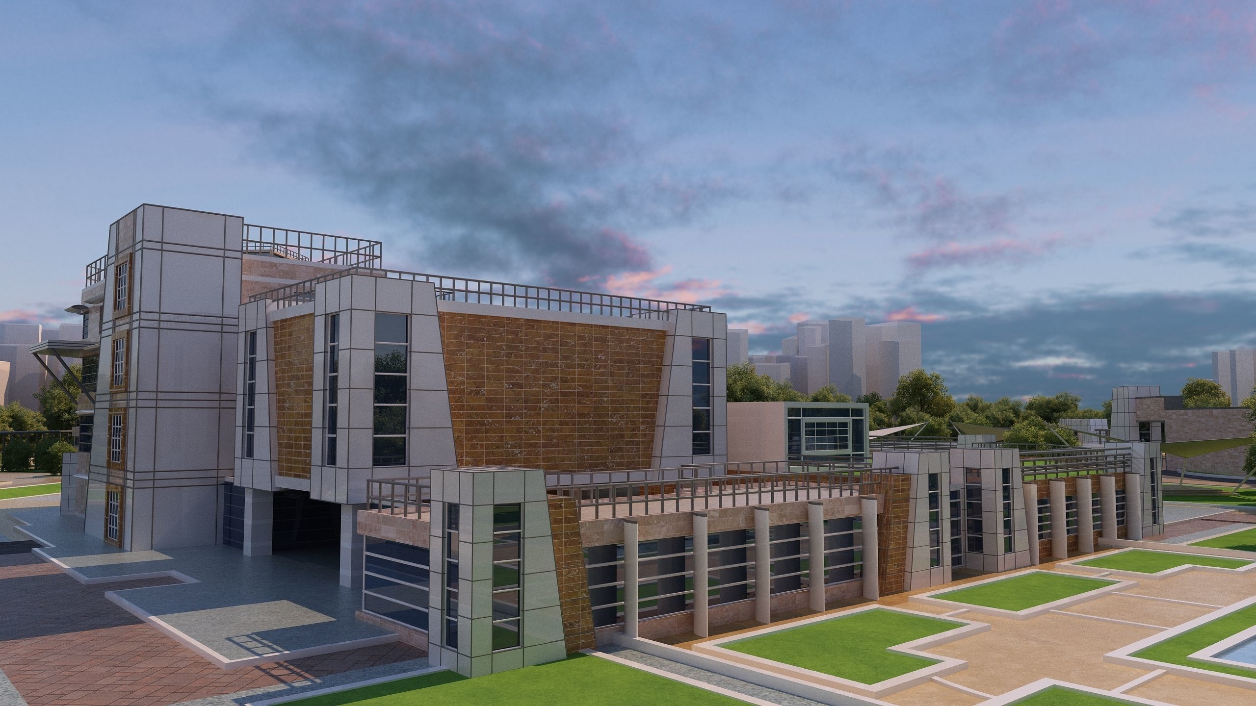 0145 - Research Center Architecture Project-2D Drawings-3D Files 3D model_14