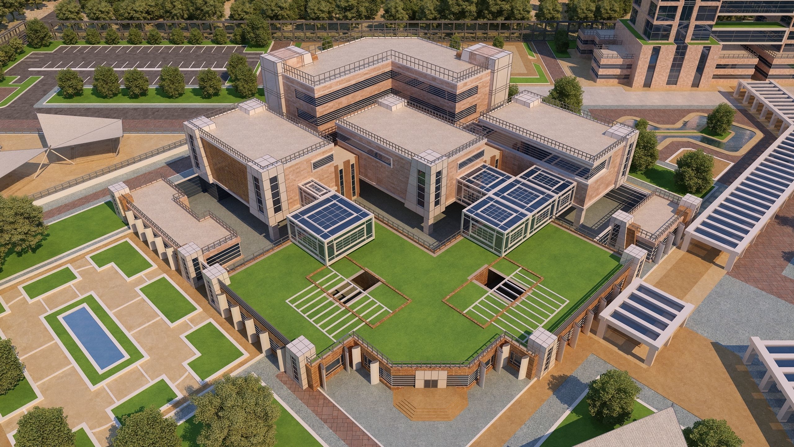 0145 - Research Center Architecture Project-2D Drawings-3D Files 3D model_9