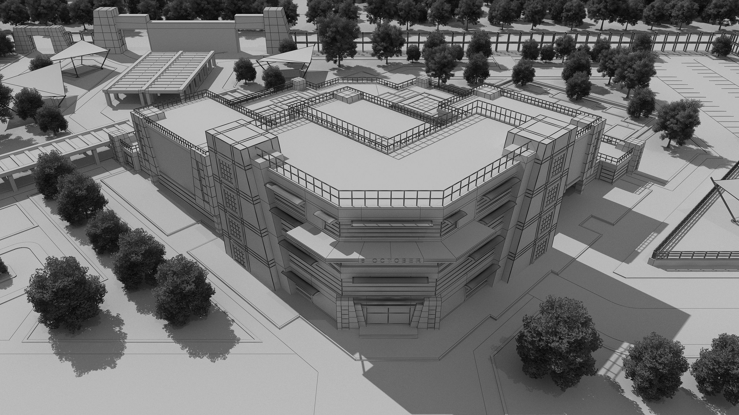 0145 - Research Center Architecture Project-2D Drawings-3D Files 3D model_22