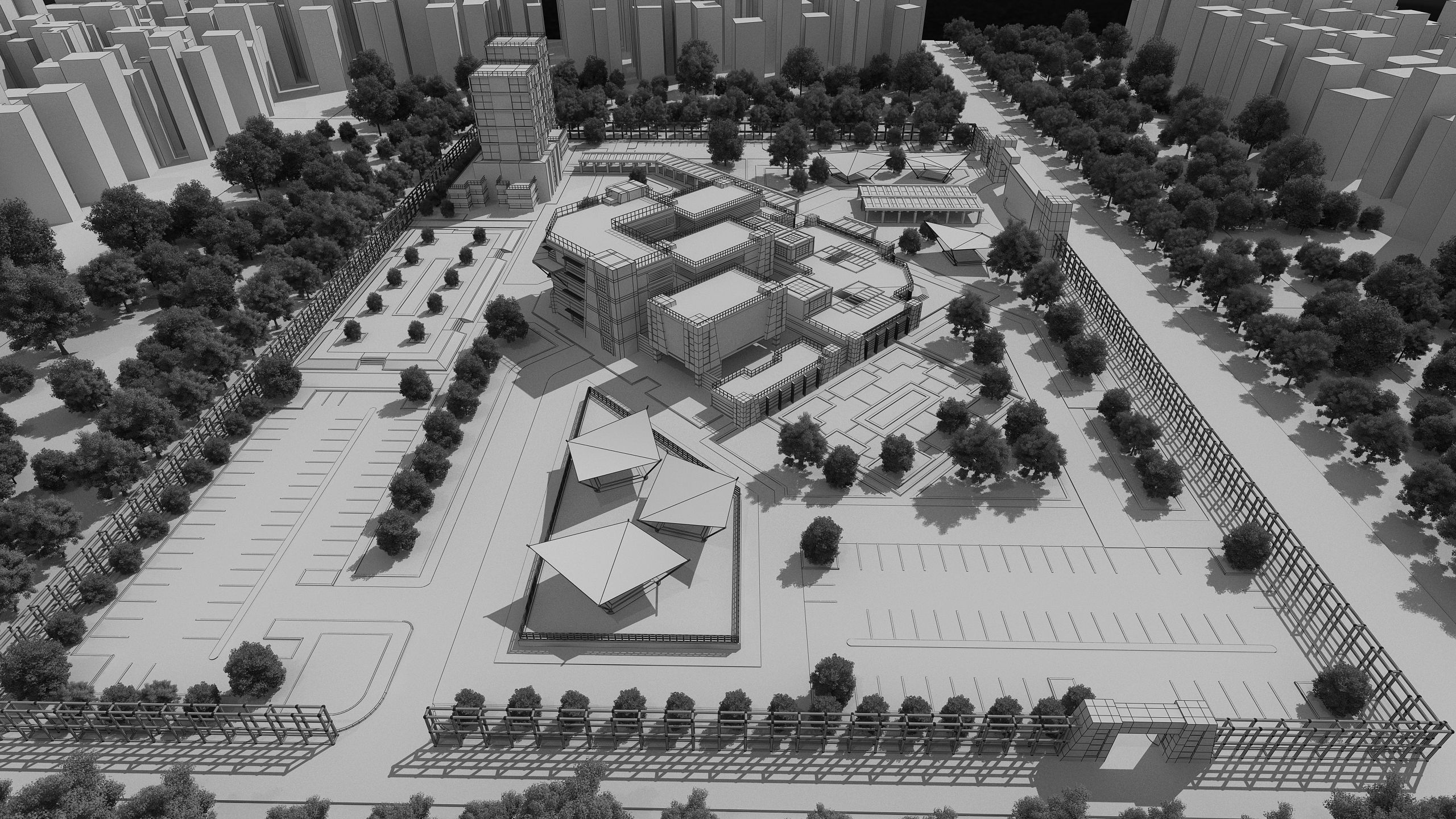 0145 - Research Center Architecture Project-2D Drawings-3D Files 3D model_21