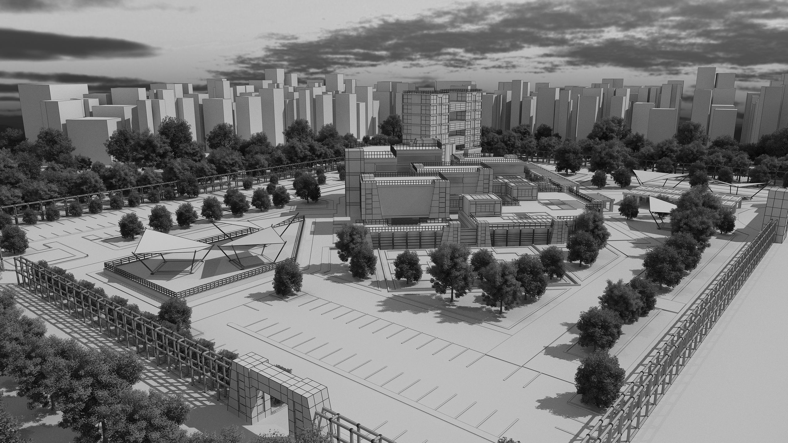 0145 - Research Center Architecture Project-2D Drawings-3D Files 3D model_23