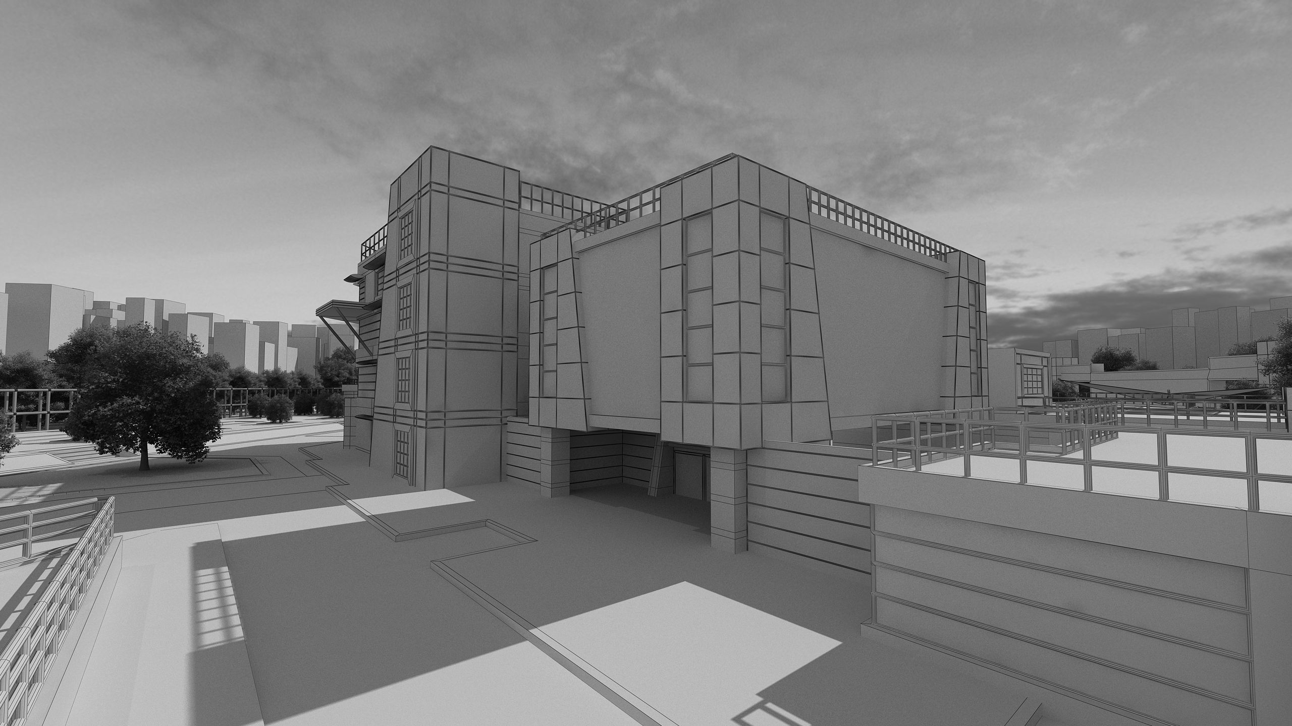 0145 - Research Center Architecture Project-2D Drawings-3D Files 3D model_28