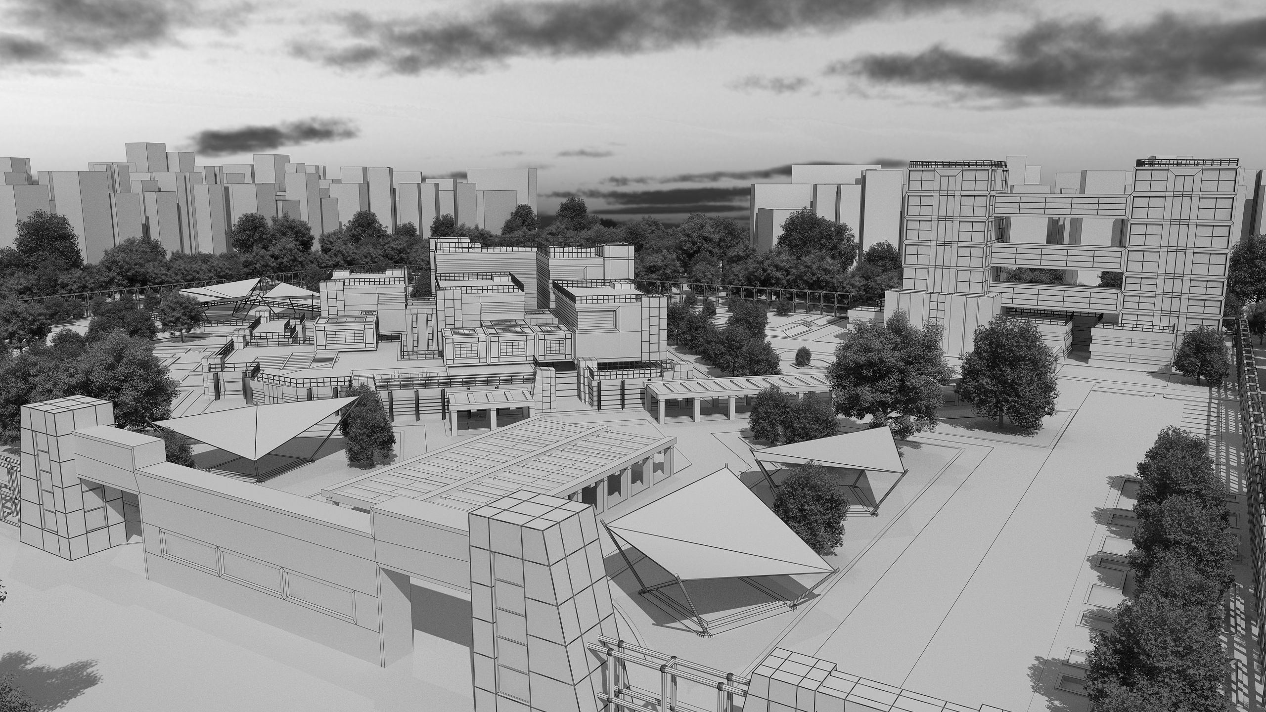 0145 - Research Center Architecture Project-2D Drawings-3D Files 3D model_25