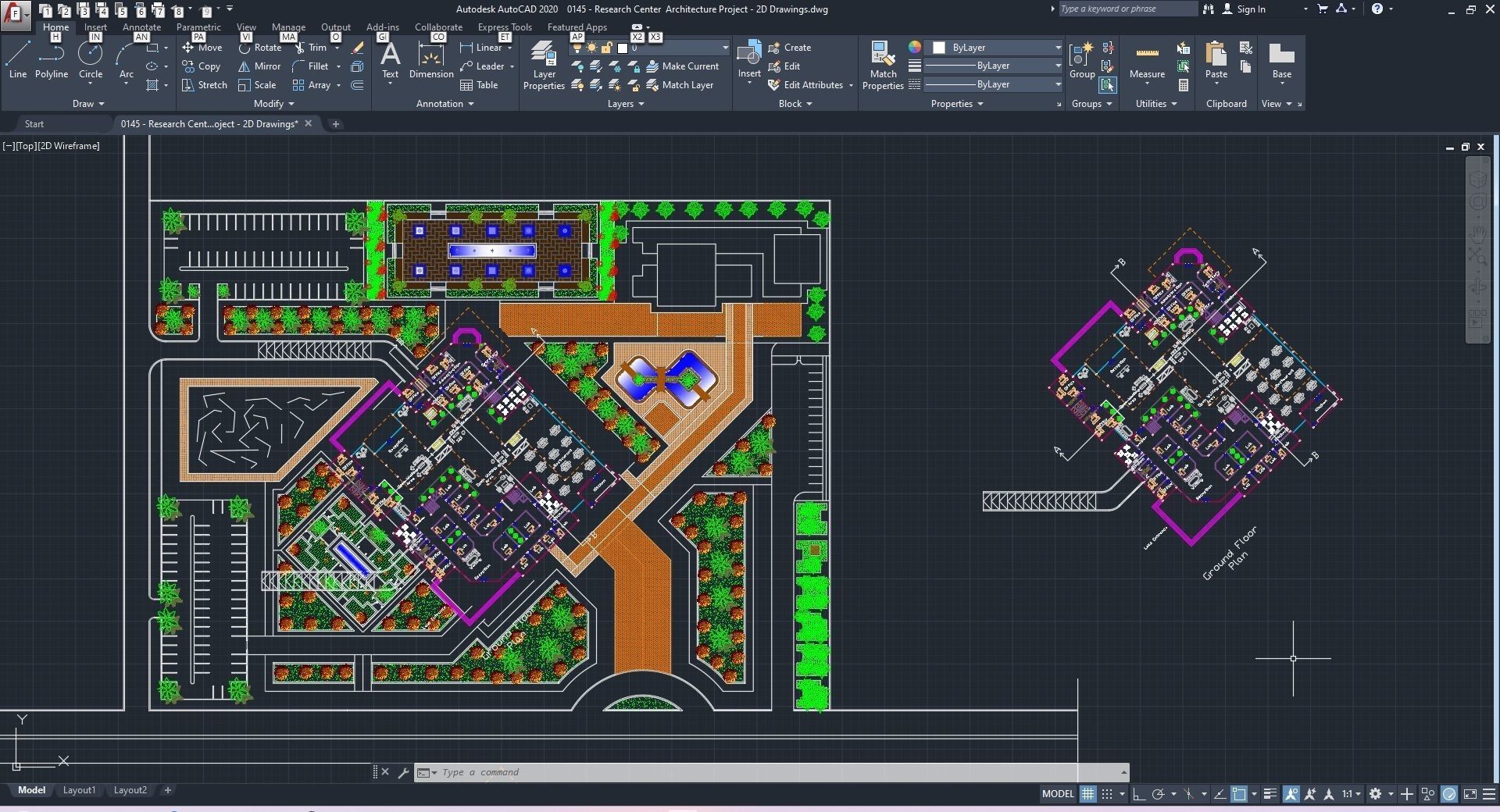 0145 - Research Center Architecture Project-2D Drawings-3D Files 3D model_42