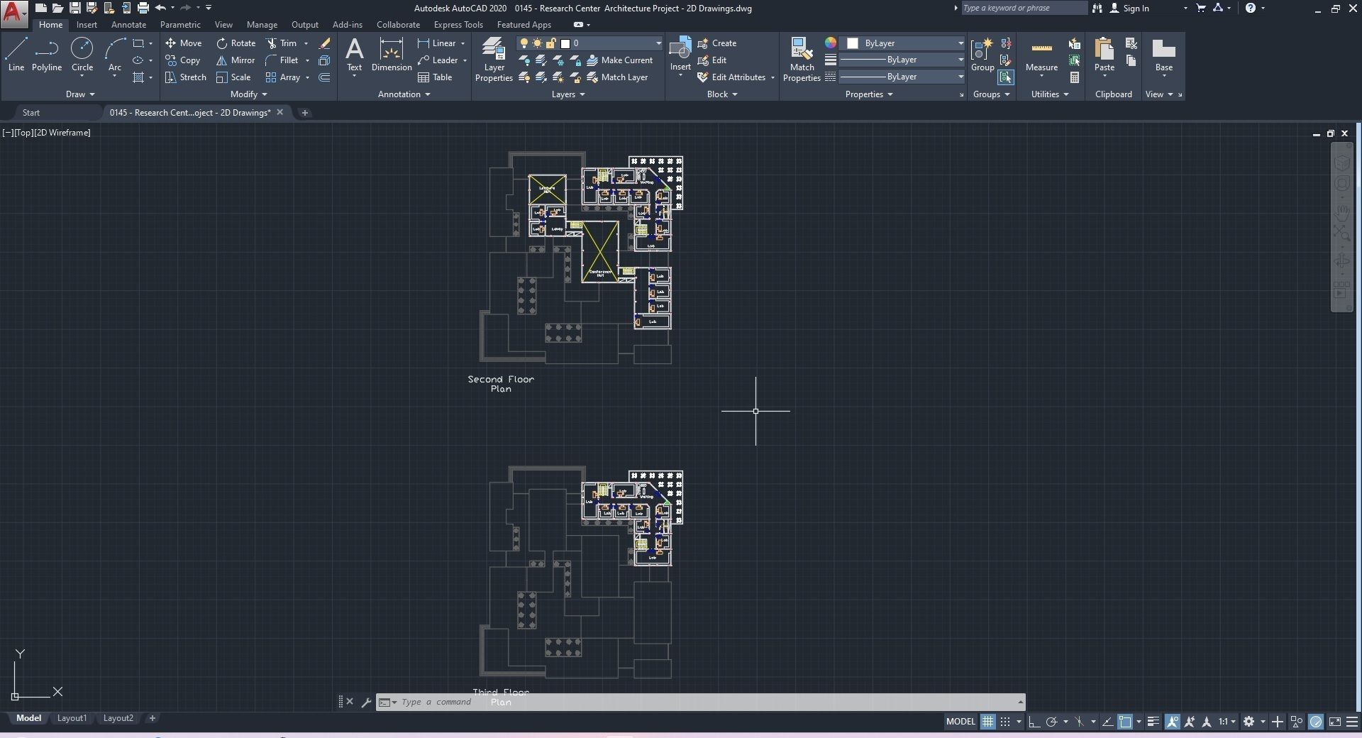 0145 - Research Center Architecture Project-2D Drawings-3D Files 3D model_41