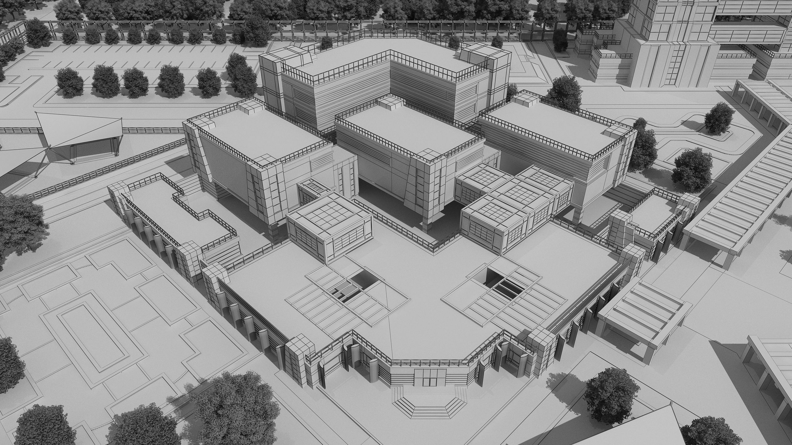 0145 - Research Center Architecture Project-2D Drawings-3D Files 3D model_24