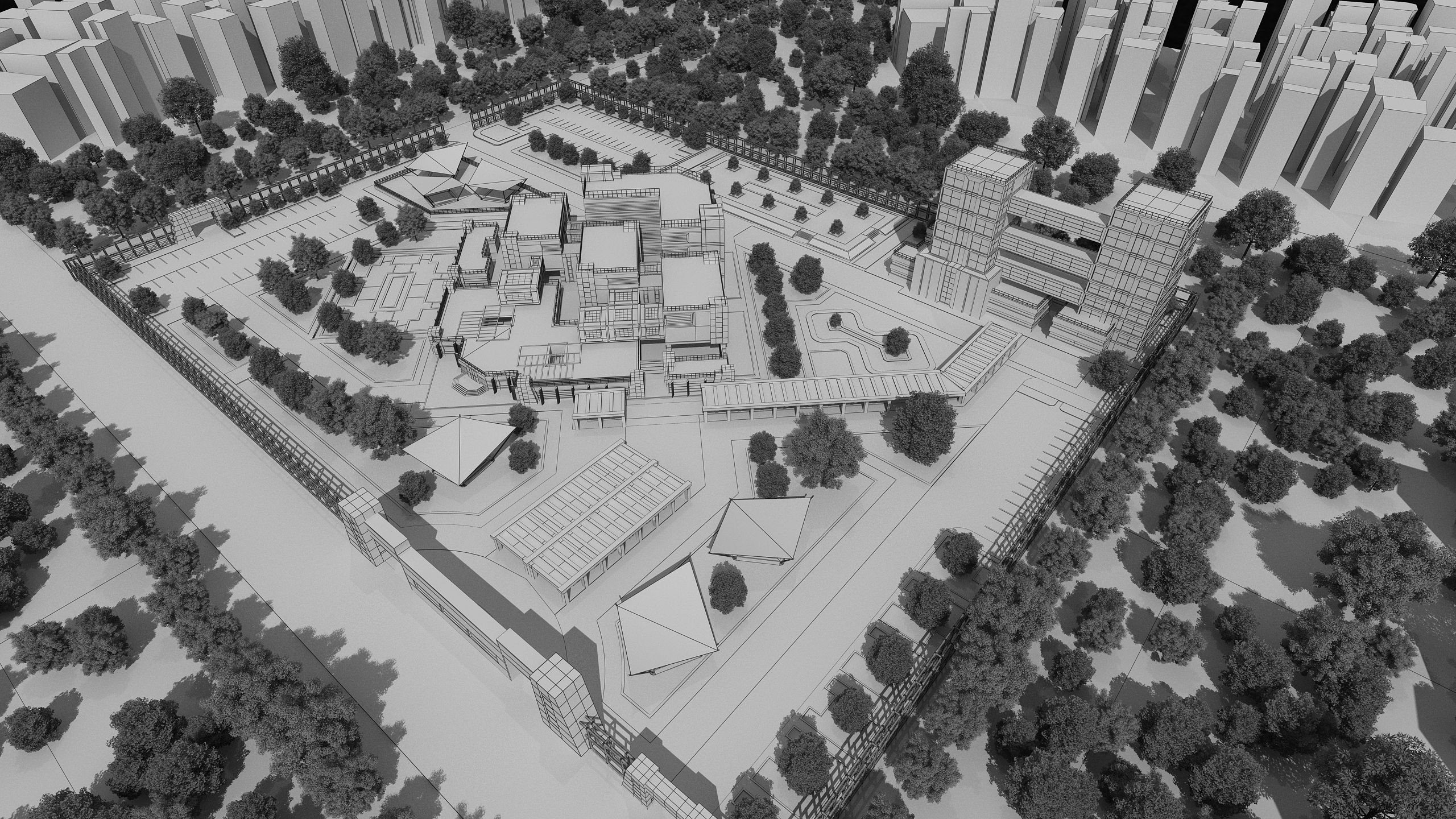 0145 - Research Center Architecture Project-2D Drawings-3D Files 3D model_18