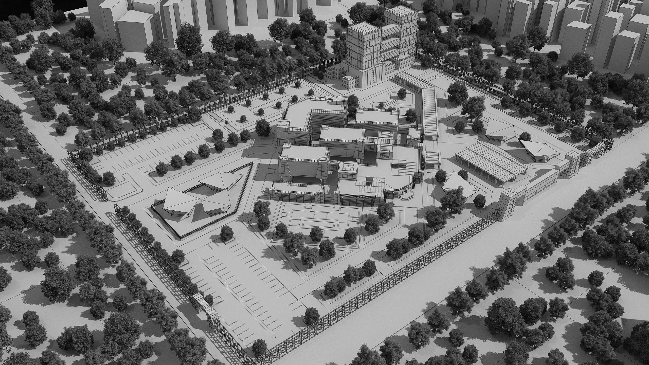 0145 - Research Center Architecture Project-2D Drawings-3D Files 3D model_15