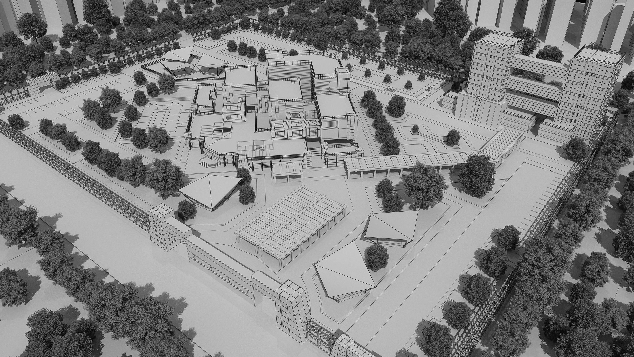 0145 - Research Center Architecture Project-2D Drawings-3D Files 3D model_19