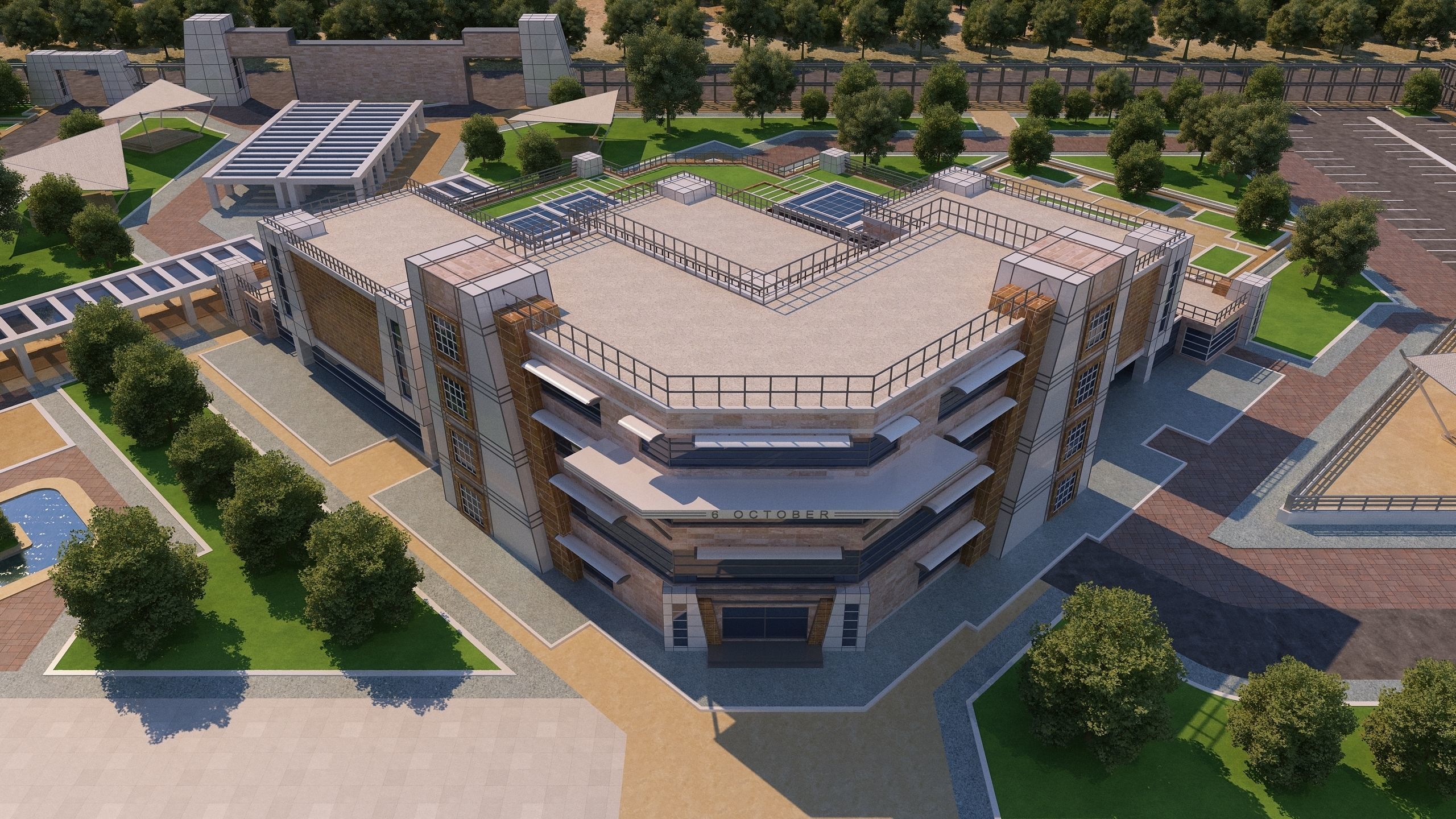 0145 - Research Center Architecture Project-2D Drawings-3D Files 3D model_8
