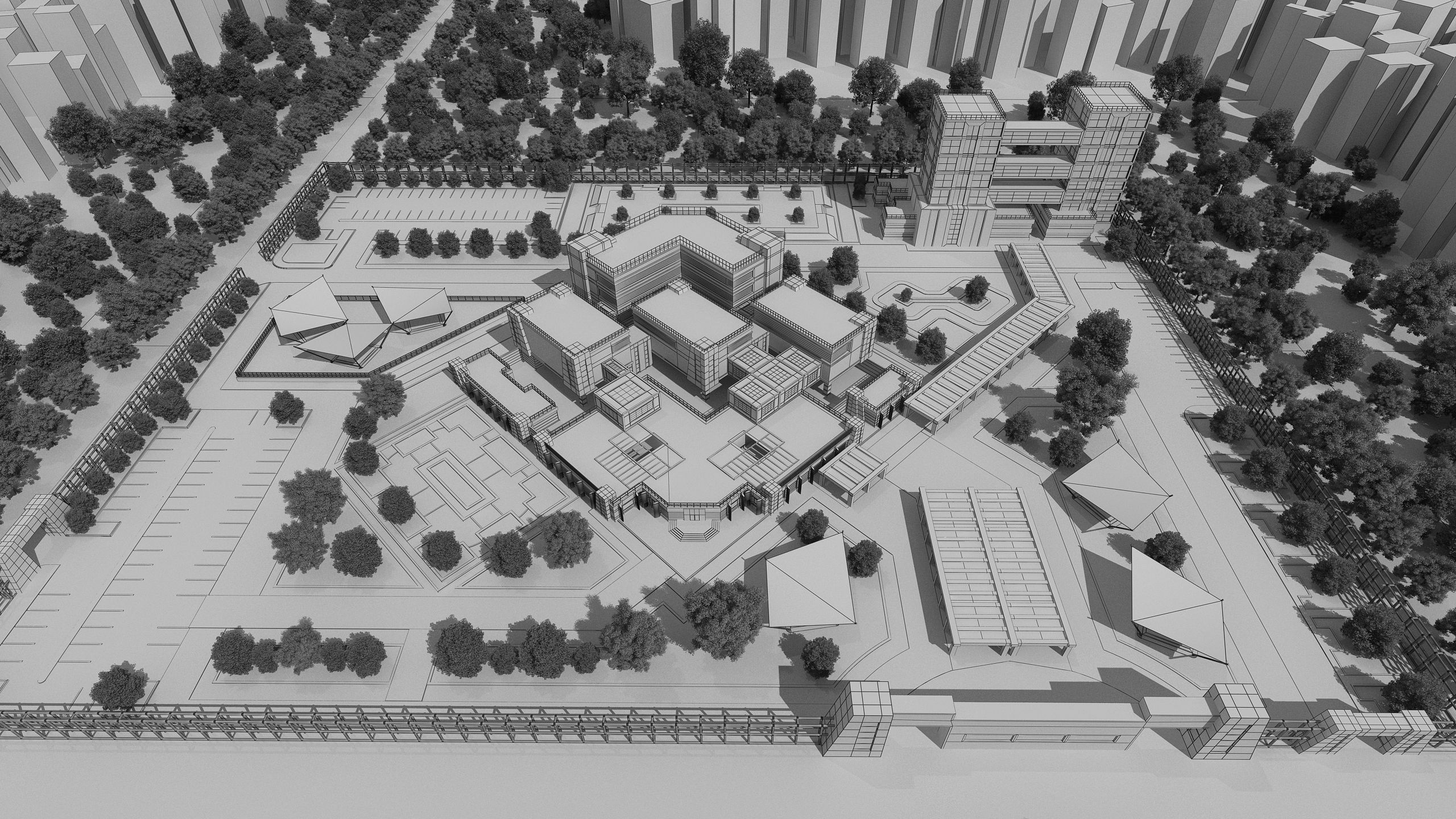 0145 - Research Center Architecture Project-2D Drawings-3D Files 3D model_16