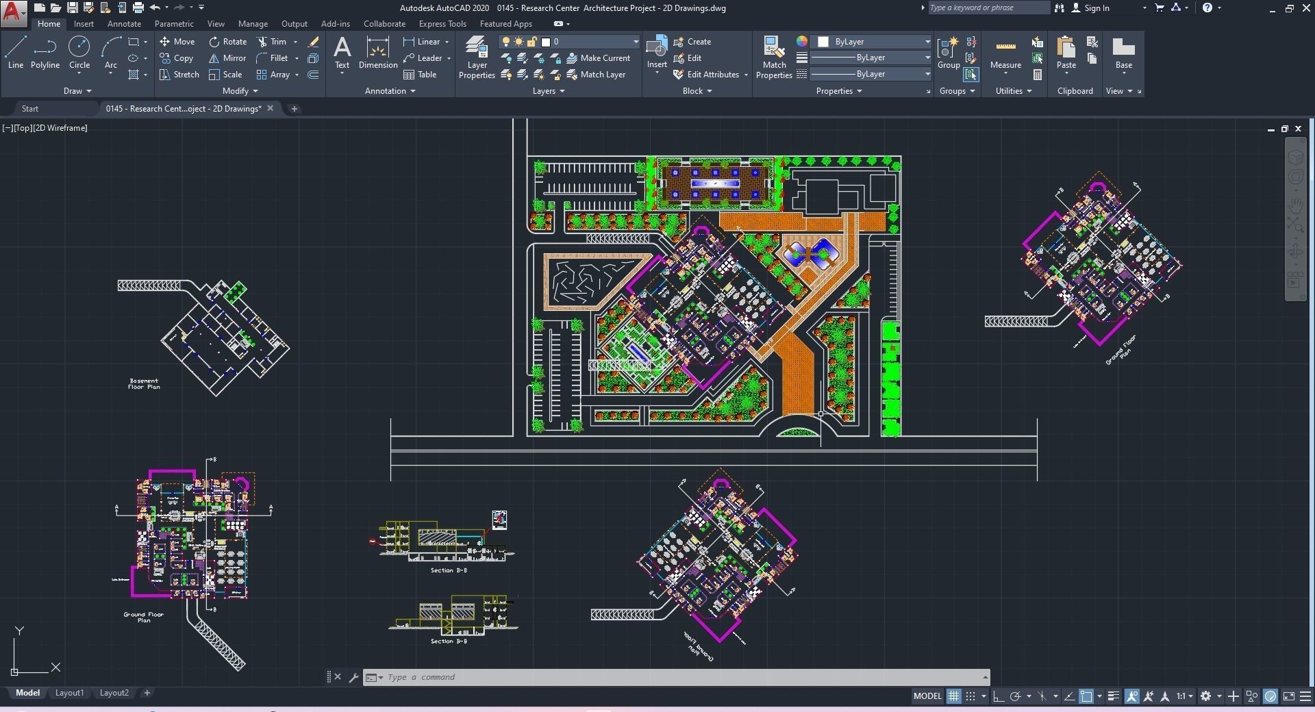 0145 - Research Center Architecture Project-2D Drawings-3D Files 3D model_45