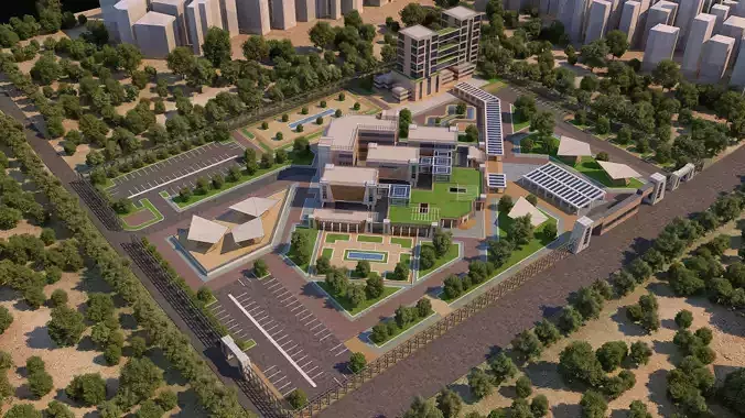 0145 - Research Center Architecture Project-2D Drawings-3D Files 3D model
