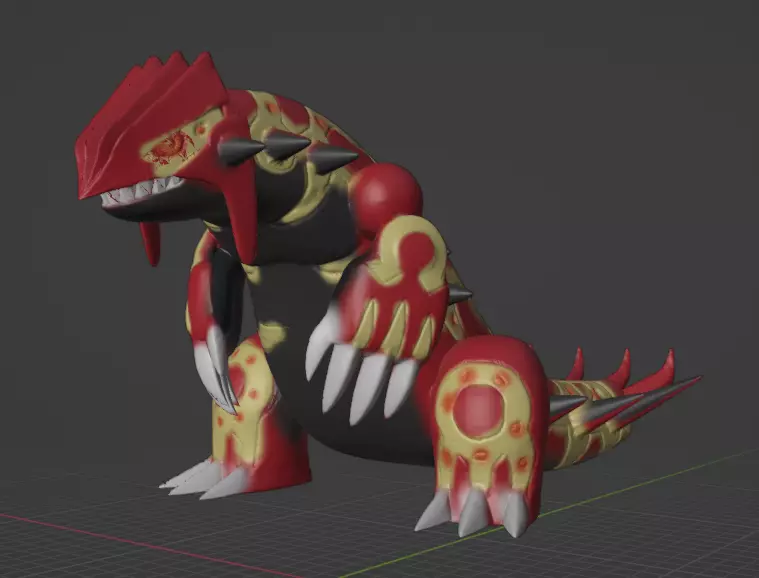 Primal Groudon 3D print model_0