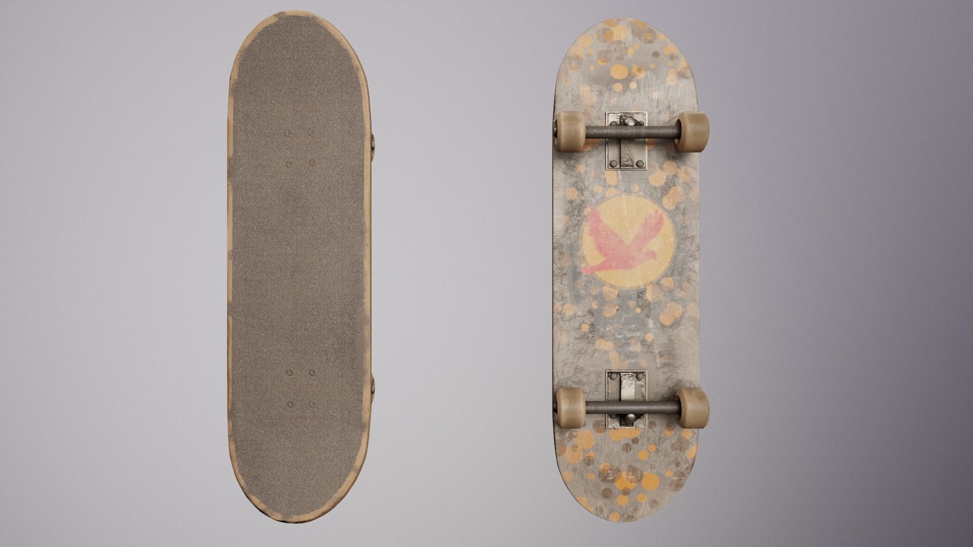 Skateboard Low-poly 3D model_6