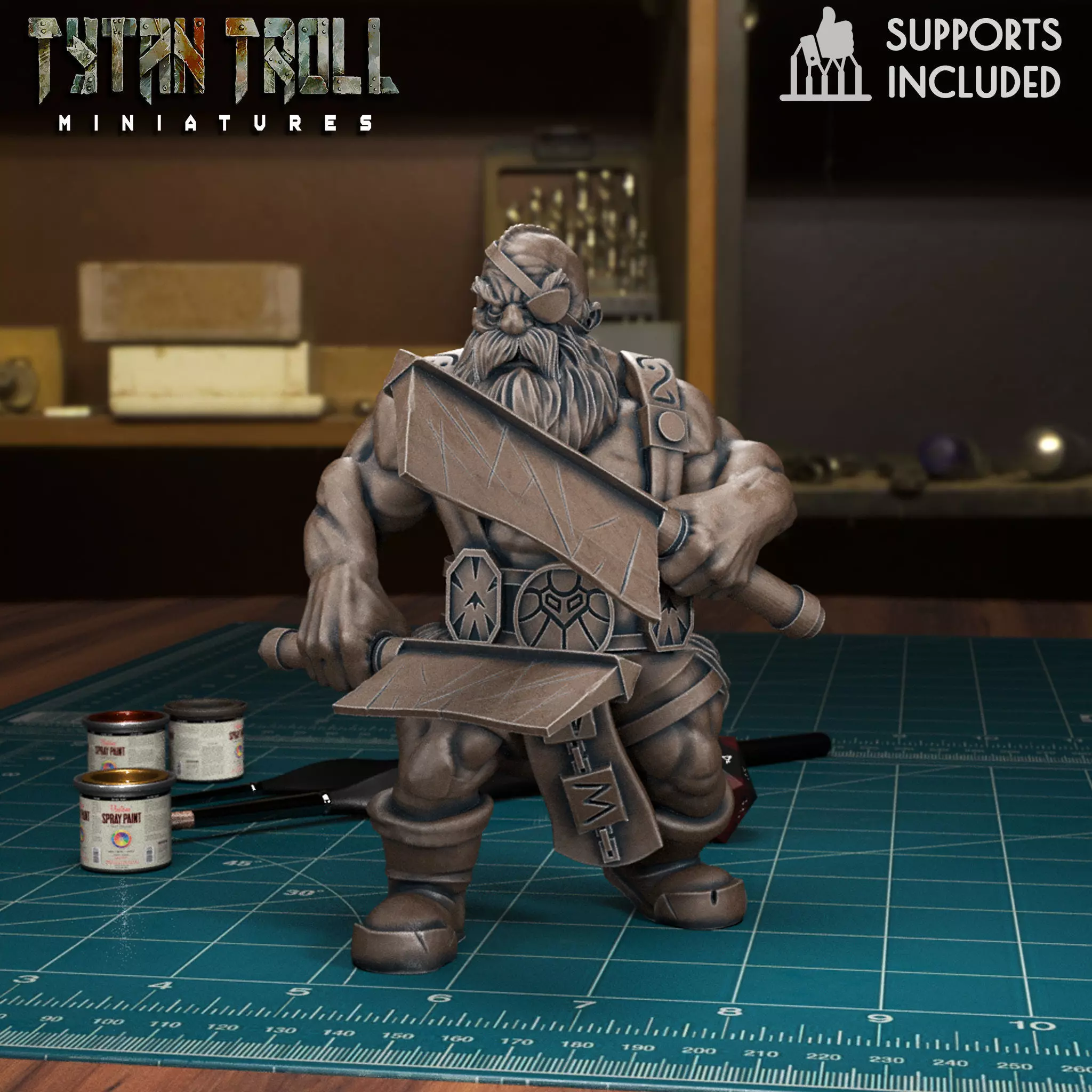 Dwarf Cleaver 01 - Pre-Supported 3D print model_0