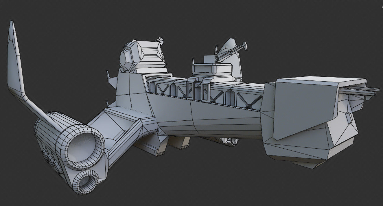 Cargo Sci fi Spaceship free VR / AR / low-poly 3D model | CGTrader