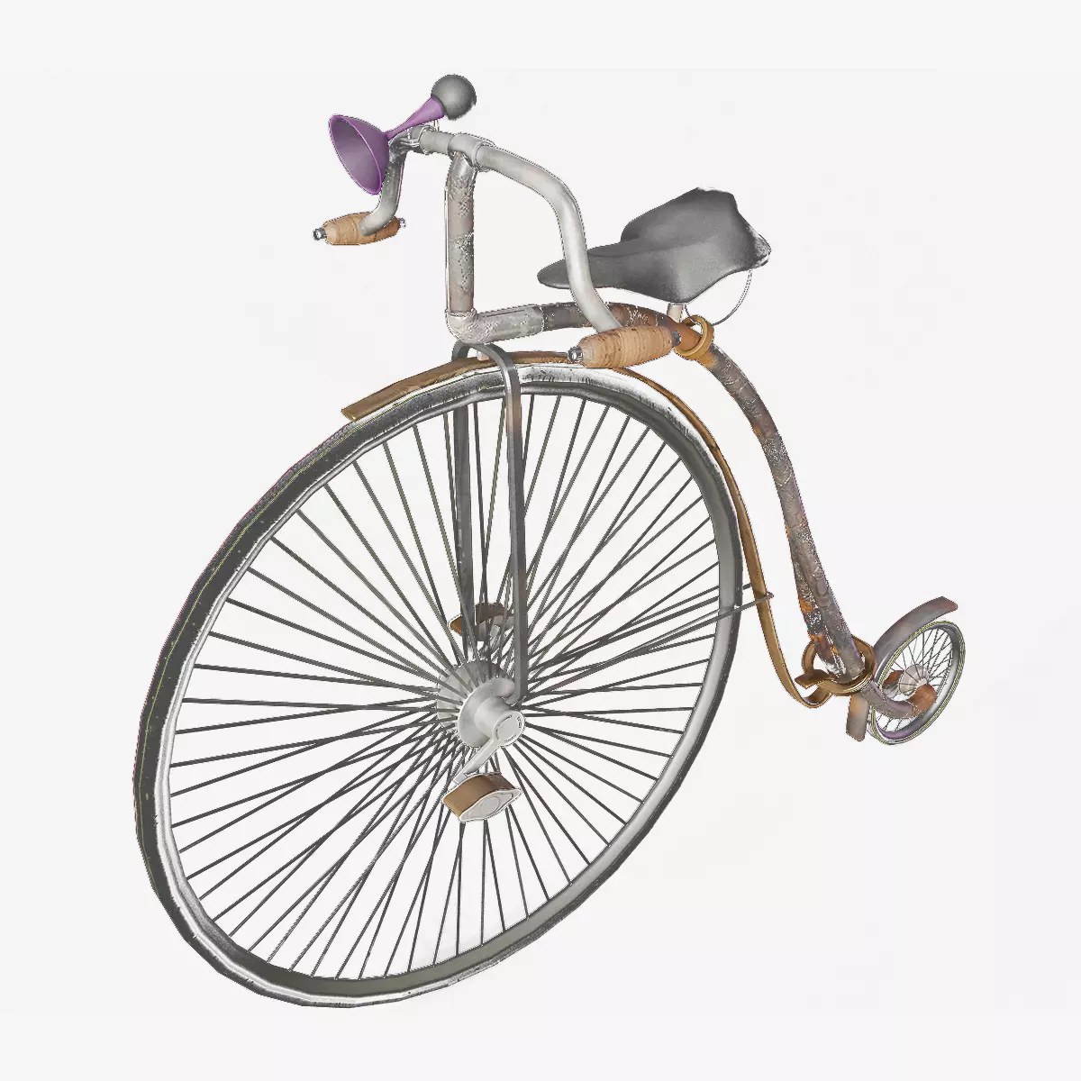 Penny Farthing Bicycle Low-poly 3D model_0