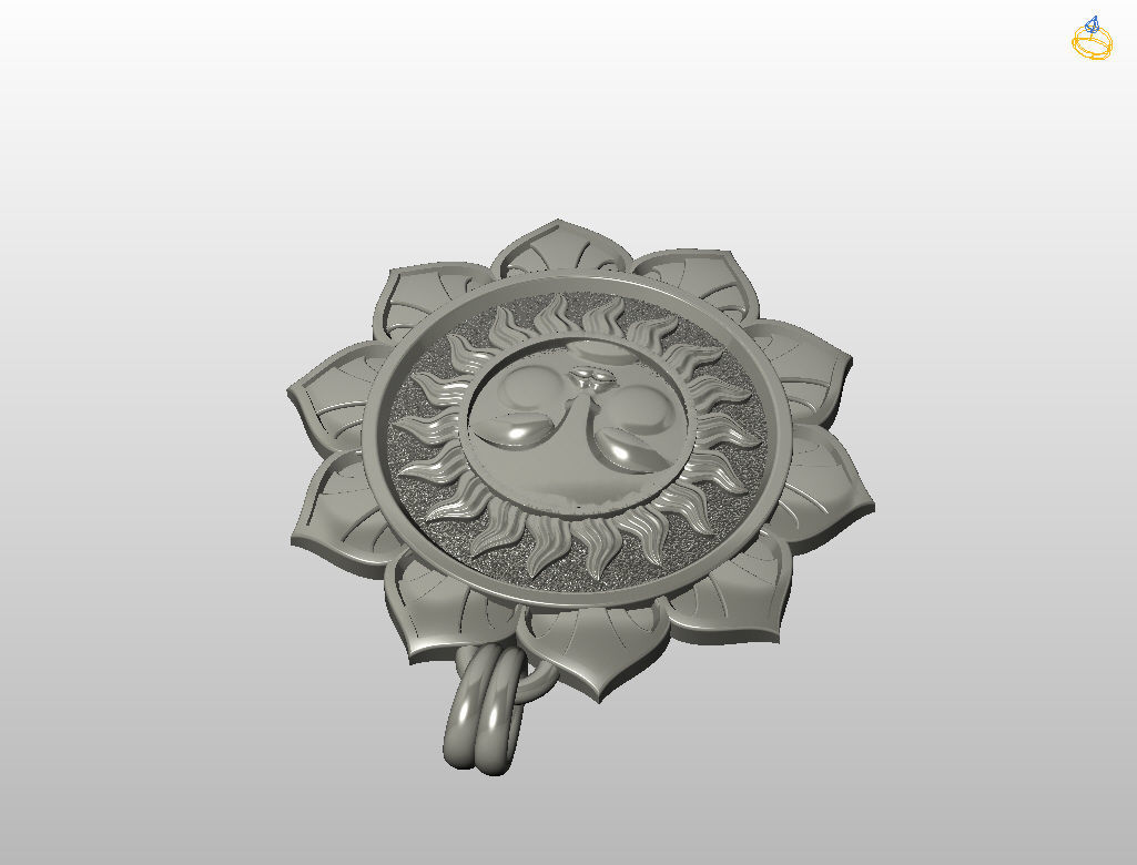 Tarot sun pendant 3D print model_29