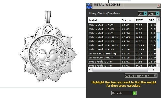 Tarot sun pendant 3D print model_5