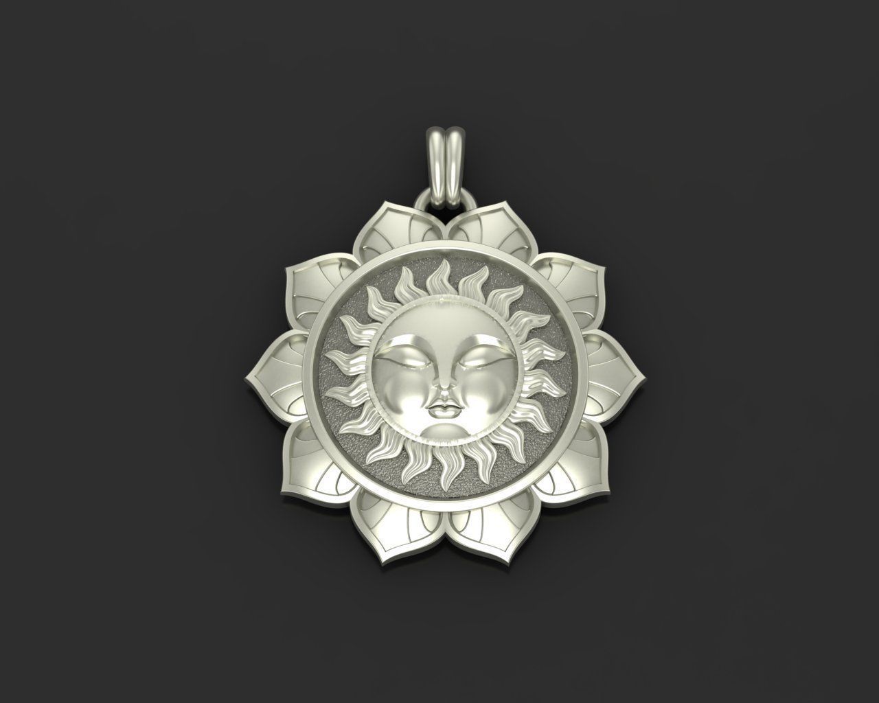 Tarot sun pendant 3D print model_4