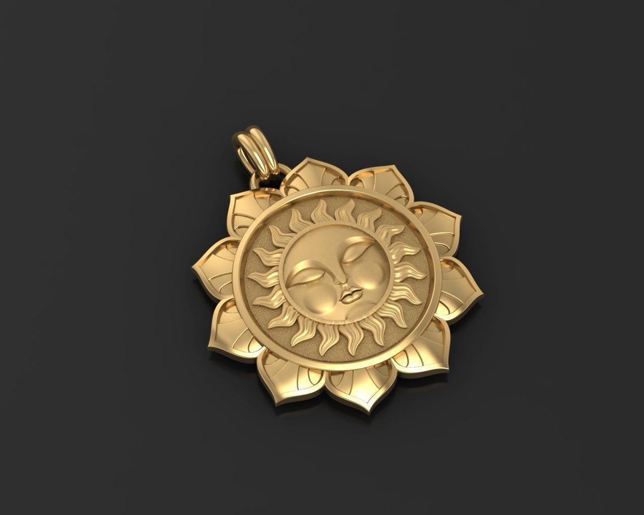 Tarot sun pendant 3D print model_1
