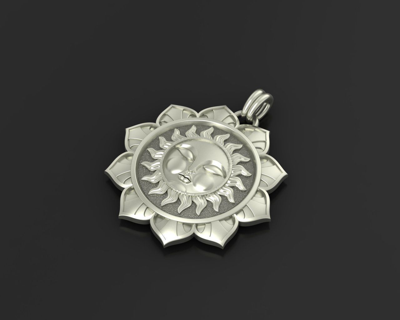 Tarot sun pendant 3D print model_2