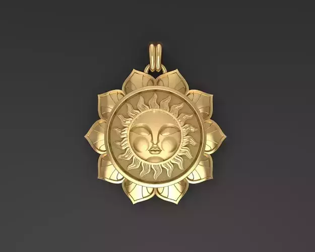 Tarot sun pendant 3D print model