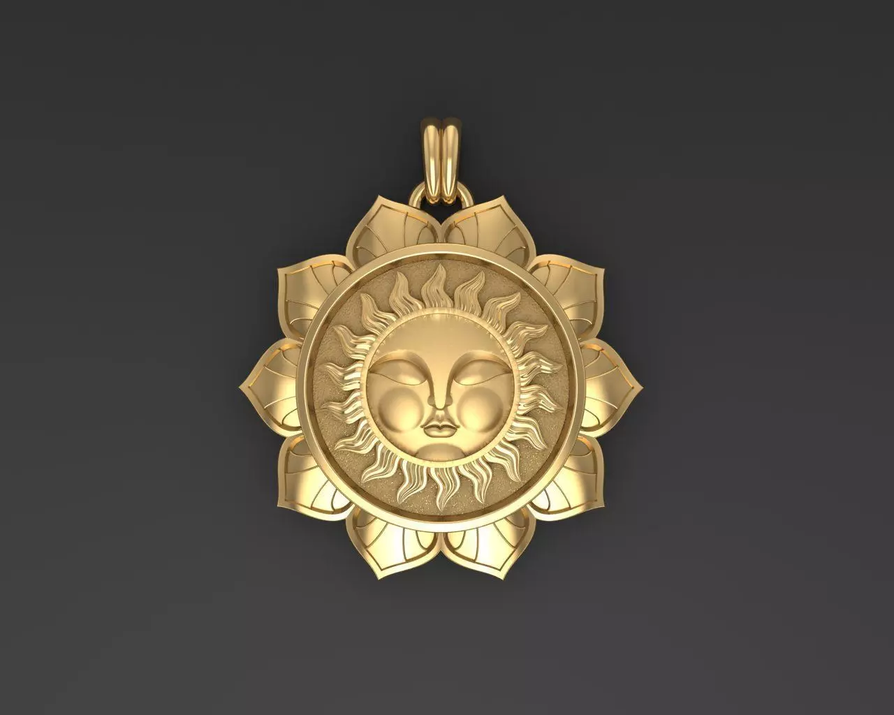 Tarot sun pendant 3D print model_0