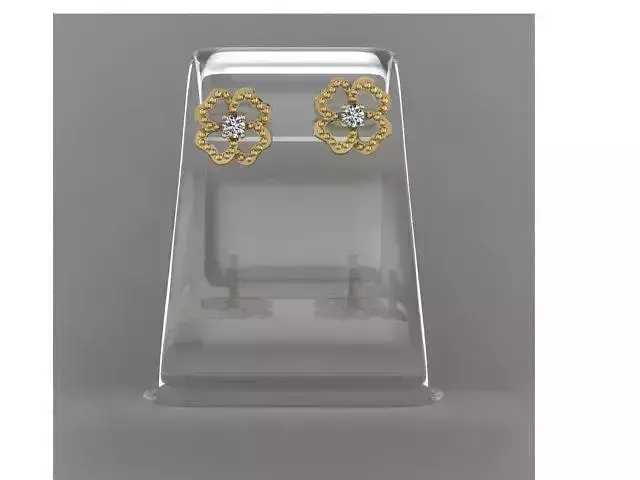 gold flower earring