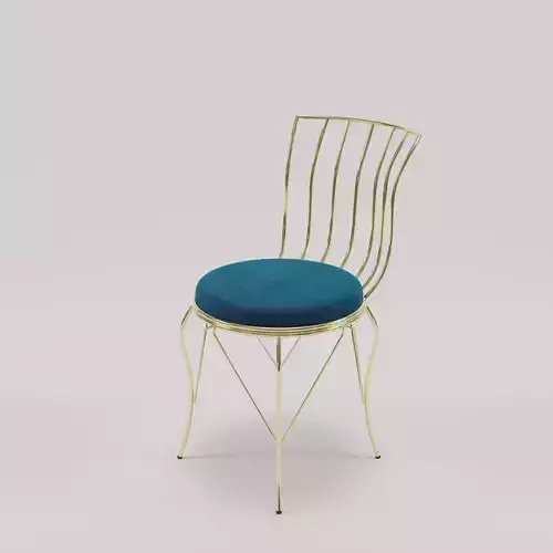 metal wire chair golden metal velvet fabric upholstery 