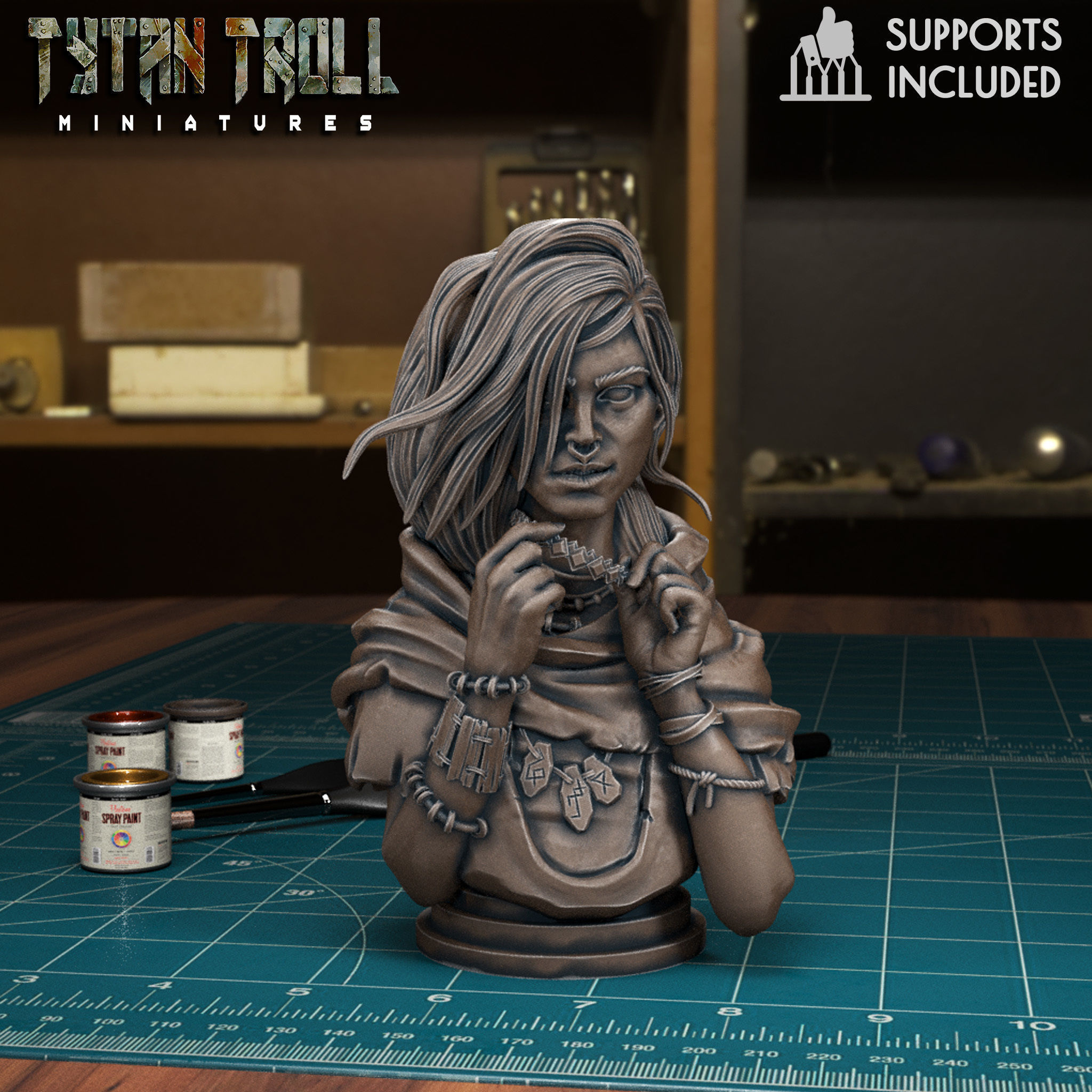 Necklace Bust - Pre-Supported 3D print model_4