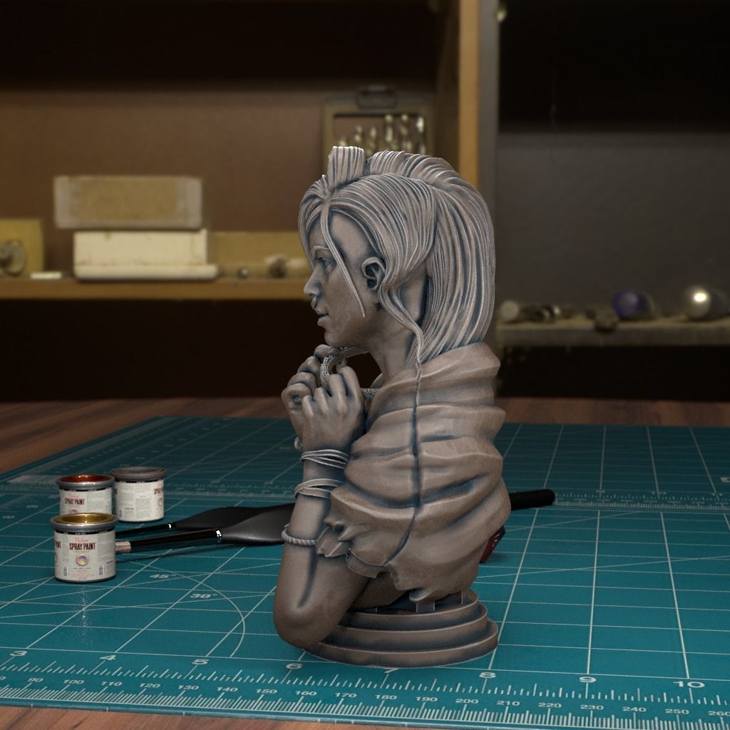 Necklace Bust - Pre-Supported 3D print model_3