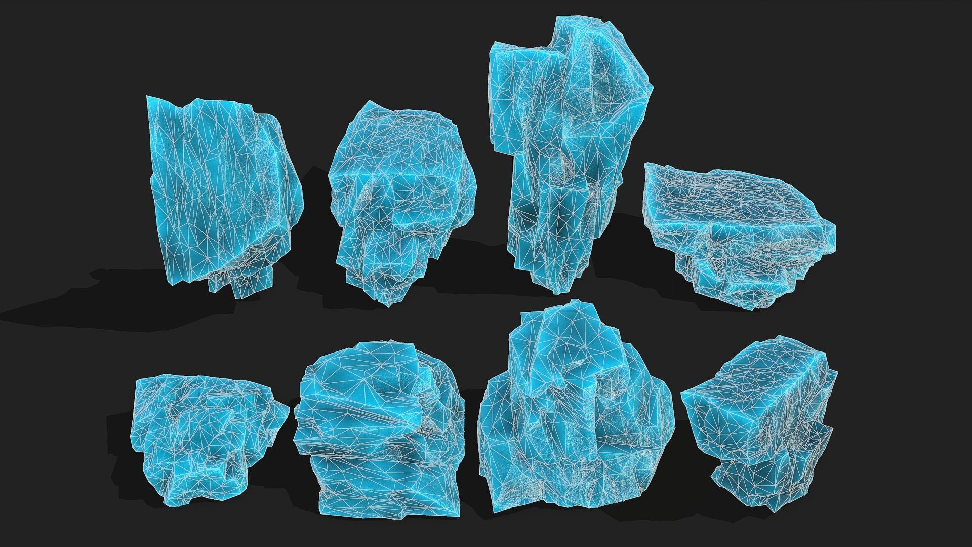 ice rocks 12 Low-poly 3D model_1