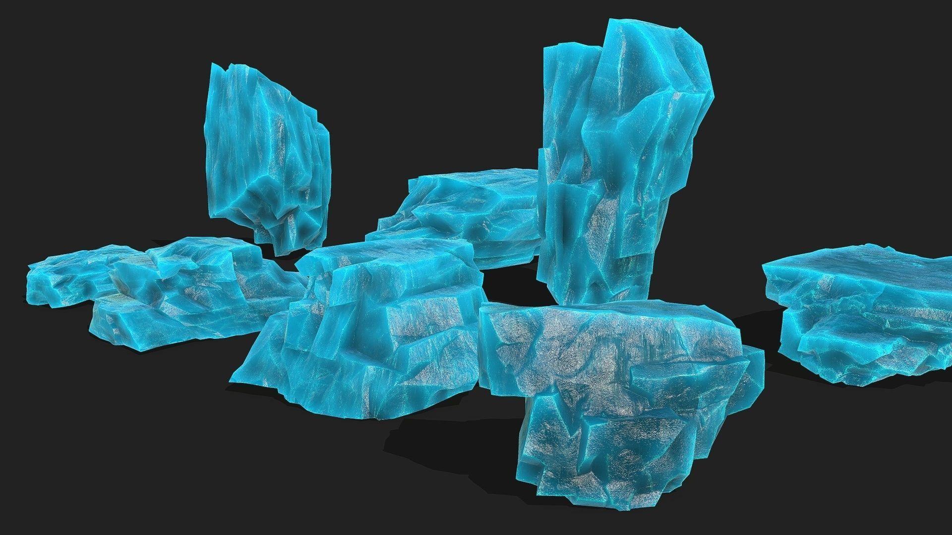 ice rocks 12 Low-poly 3D model_2