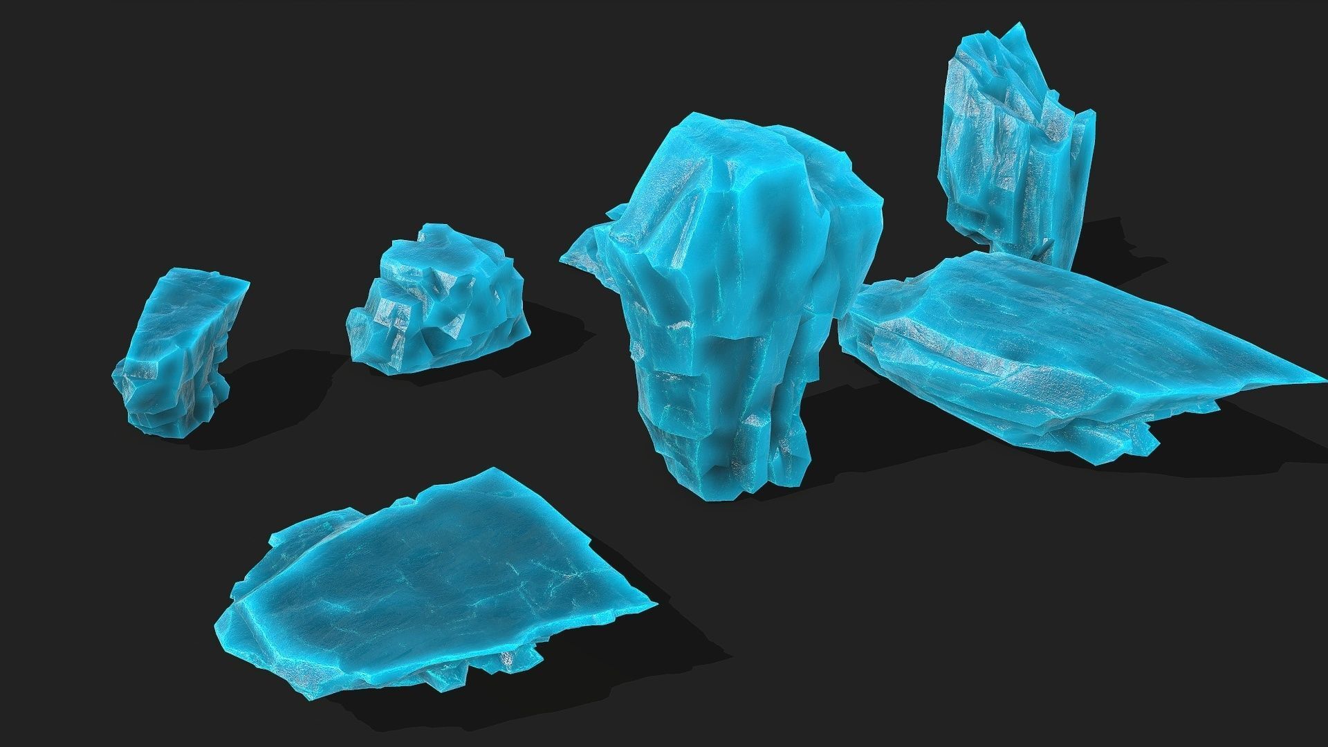ice rocks 12 Low-poly 3D model_4