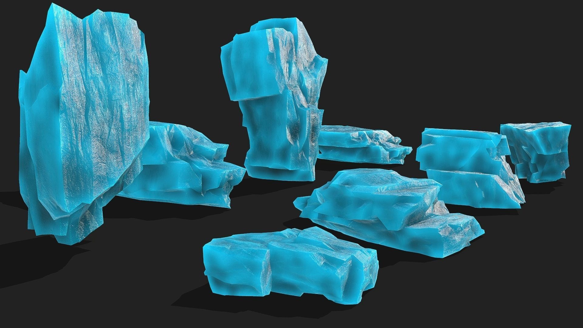ice rocks 12 Low-poly 3D model_3